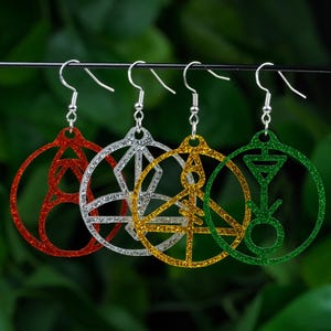 Owl House Inspired Ice Glyph Charm Earrings - Stainless Steel Fan Jewelry Gift - View #9