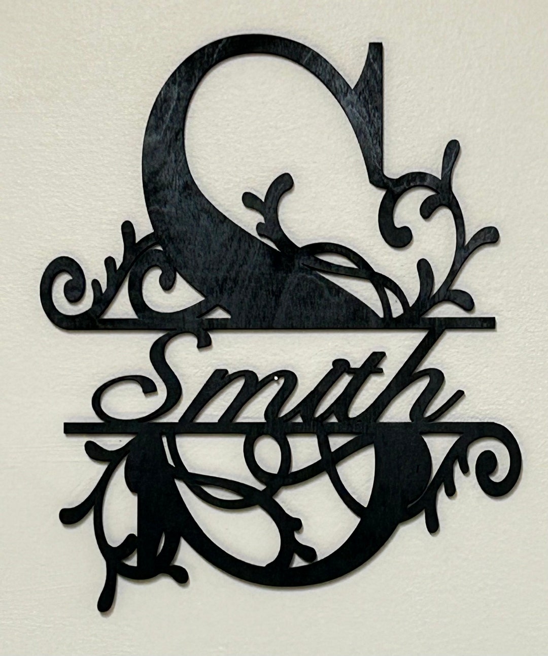 Monogram Letter Cutout Laser Cut Monogram Custom Monogram Sign Name