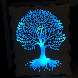 Tree of life led light lantern gift, Night light, Wooden lamp