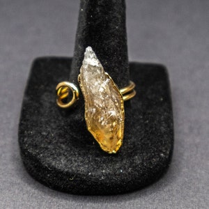 Natural Citrine Gemstone Ring | Citrine Jewelry | Gold Citrine Ring | Raw Citrine Ring | Citrine Stone | Everday Ring | Gift For him