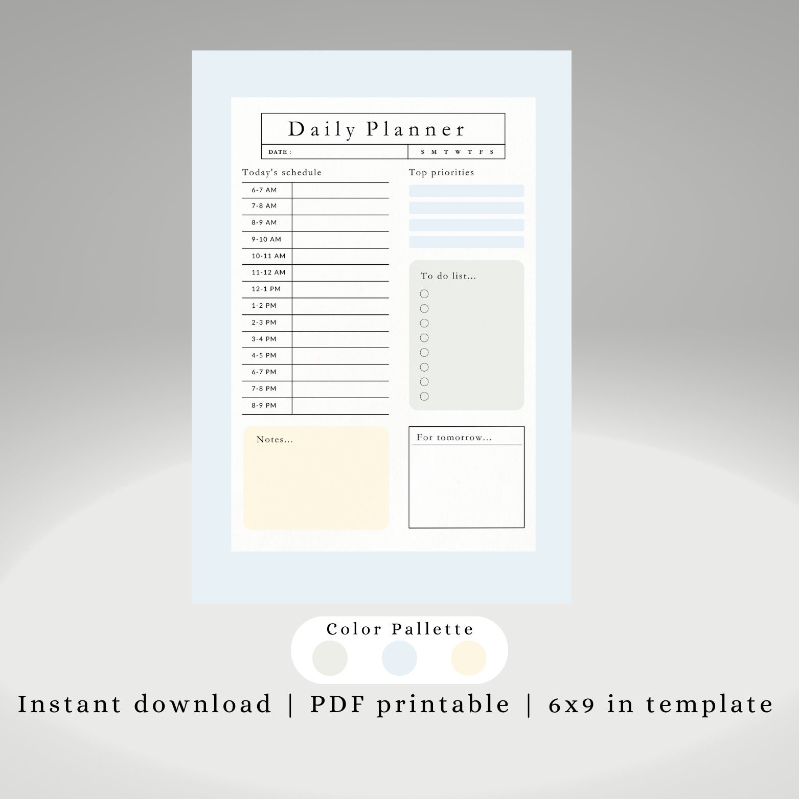 Minimalist Printable Daily Planner | Instant Download Agenda ...