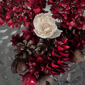 Natural Holiday potpourri vase filler blend bowl filler  natural acorns pinecones dried forest finds weddings optional fragrance 3 cups