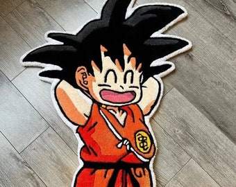 Tappeto fatto a mano personalizzato trapuntato per bambini Goku