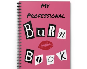 Work Burn Book, Work Notebook, Spiral Notebook - Ruled Line, Funny Notebook, Notebook for work, funny work notebook, coworker gift, notebook