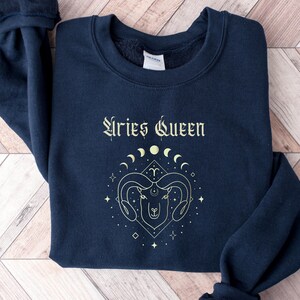 Aries Queen Sweatshirt, Aries Symbol shirt, Aries Clothing, Astrology Shirt, Gift for Aries, Zodiac Shirt, Aries Woman