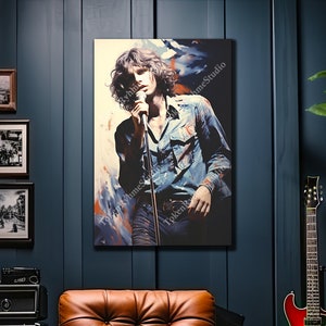 Jim Morrison Canvas Print, The Doors, Canvas Print, Decoración del hogar, Music Studio Print, Regalo para amantes de la música, Regalo para fanáticos de las puertas