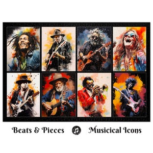 Beats & Pieces - Jigsaw Puzzle (1000 pieces - 29.25&quot;x19.75&quot;), Musical Icons, Gift for Puzzle Lover, Gift for Music Lover