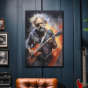 Bob Weir Canvas Print, Grateful Dead, Home Decor, Music Studio Print, Gift for Music Lover, Gift for Deadhead