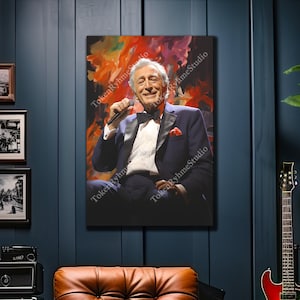 Tony Bennett Canvas Print, Canvas Print, Home Decor, Music Studio Print, Gift for Music Lover
