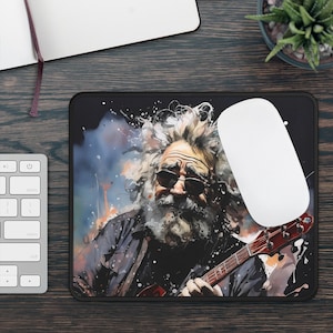 Jerry Garcia Mouse Pad, Jerry Garcia Art, Gift for Grateful Dead Fan, Gift for Music Lover