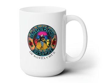 Wdzięczni ojcowie z Santa Cruz Ceramiczny kubek do kawy | Towary Grateful Dead