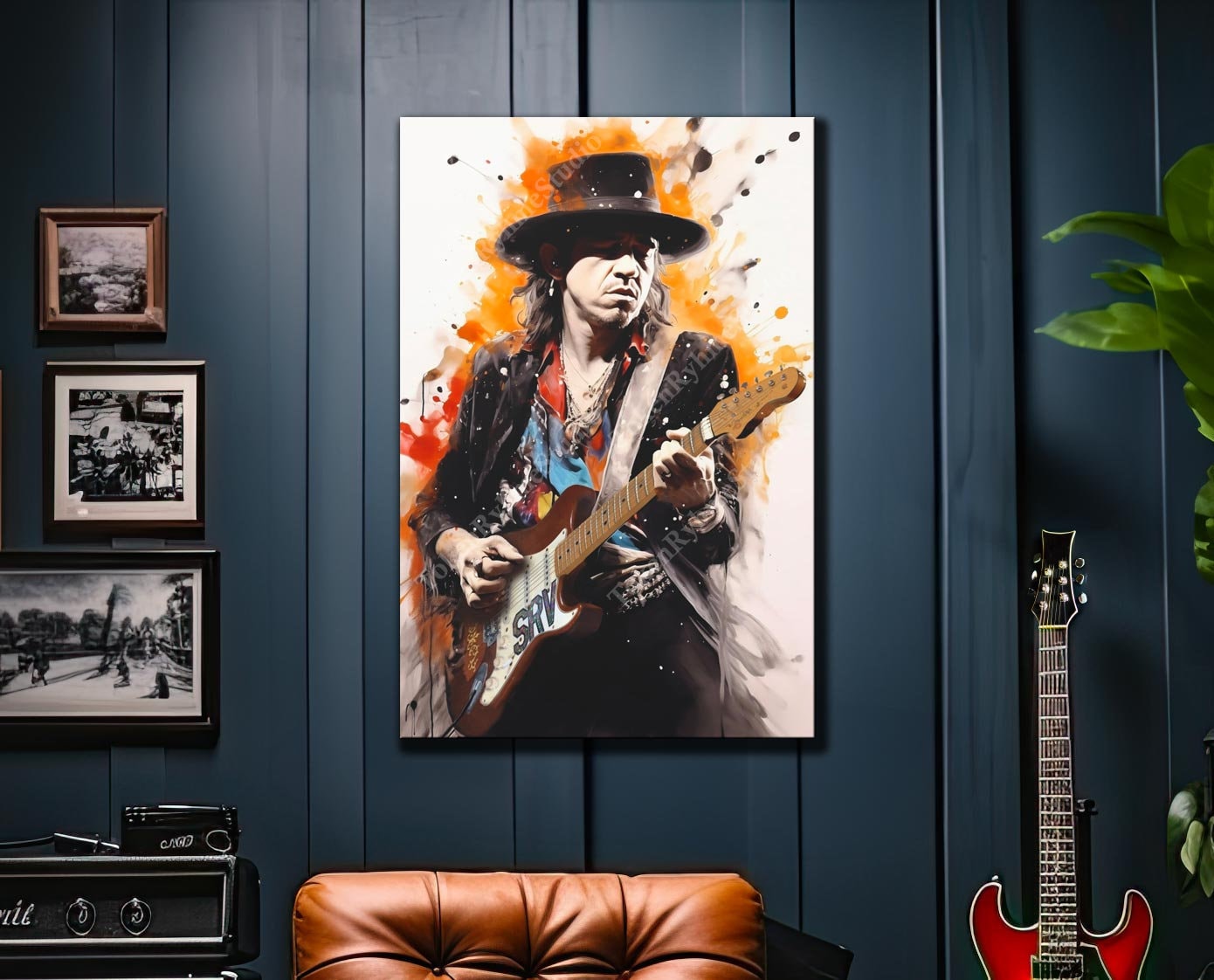 Stevie Ray Vaughan Painting - Etsy