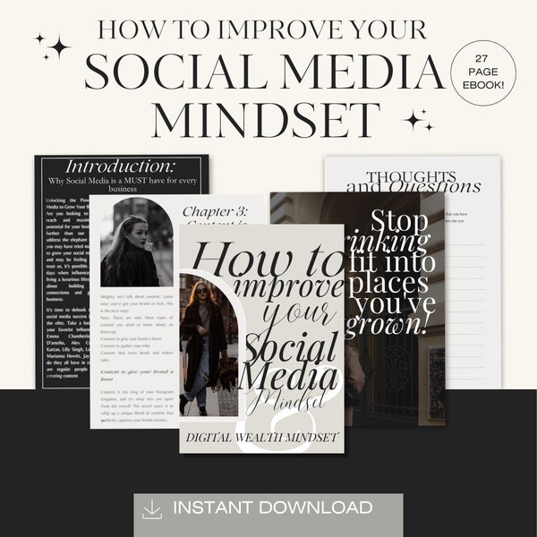 How to improve your SOCIAL MEDIA MINDSET ebook guide to grow your online business mrr plr