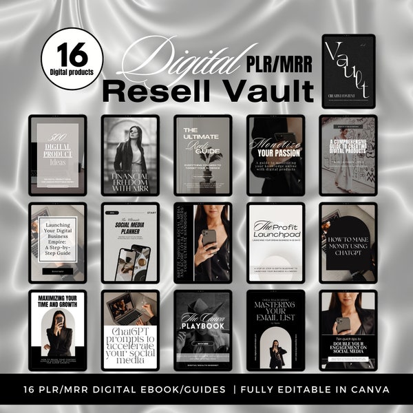 ULTIMATE MRR RESELL Bundle | 16 digital ebooks / guides templates for digital marketing business on social media Instagram Pinterest