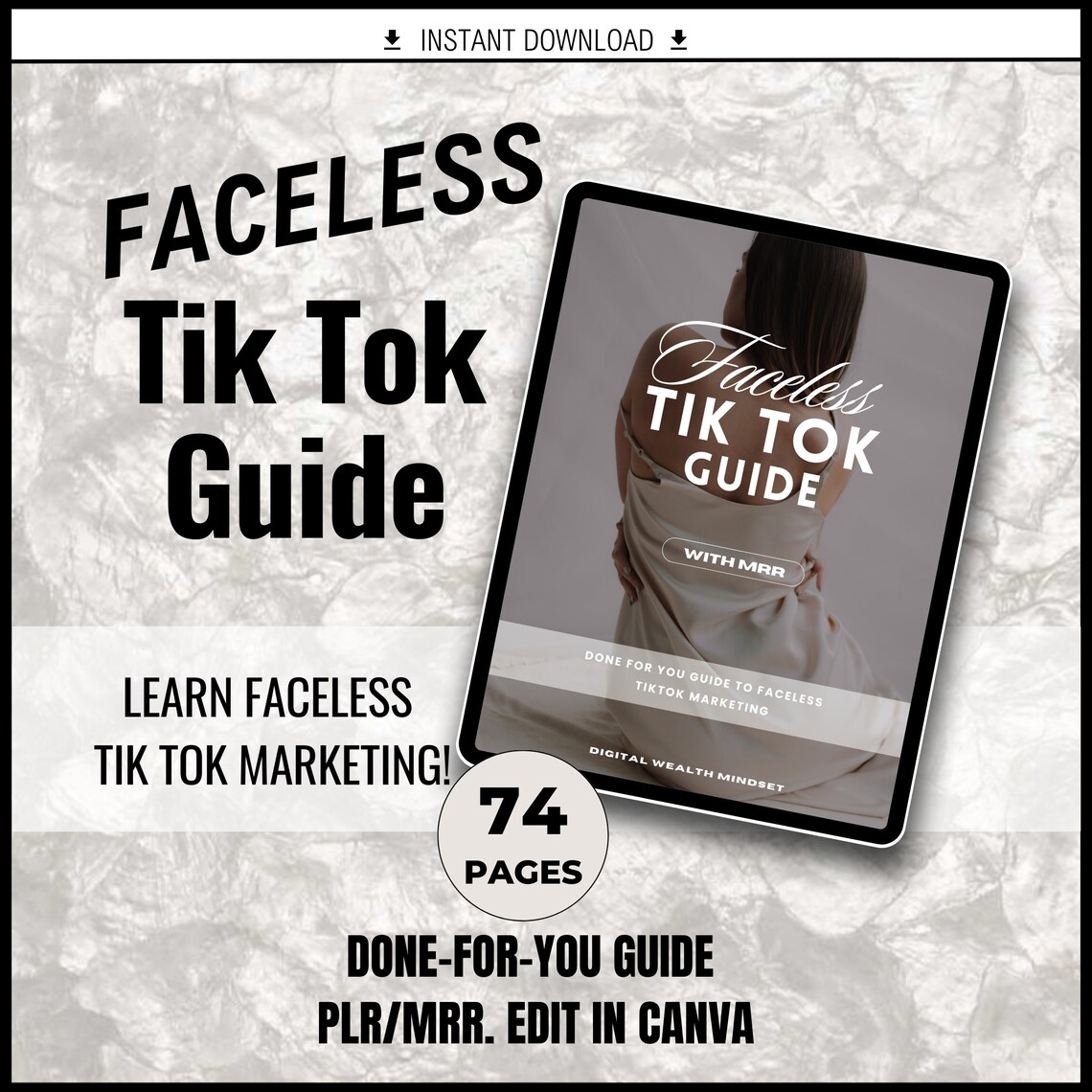 FACELESS TIK TOK Guide With Plr/mrr Resell Rights Templates for