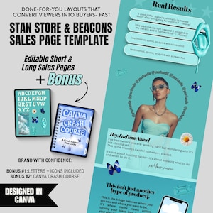 Stan Store Sales Page Template: Editable Canva Landing Page (Digital Download)