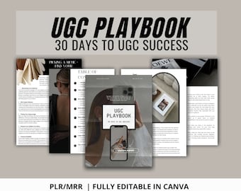 UCG PLAYBOOK | 30 Days of UGC Success playbook Social Media ebook with plr Mrr Resell