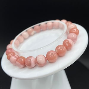 Pink Opal Bracelet / 8 MM / 6.5 inches