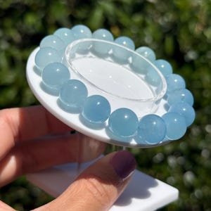 Gradient Aquamarine Crystal Gemstone Bracelet ~ 12 MM
