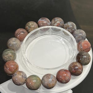 Volcanic Alashan Agate Crystal Bracelet / 13 MM