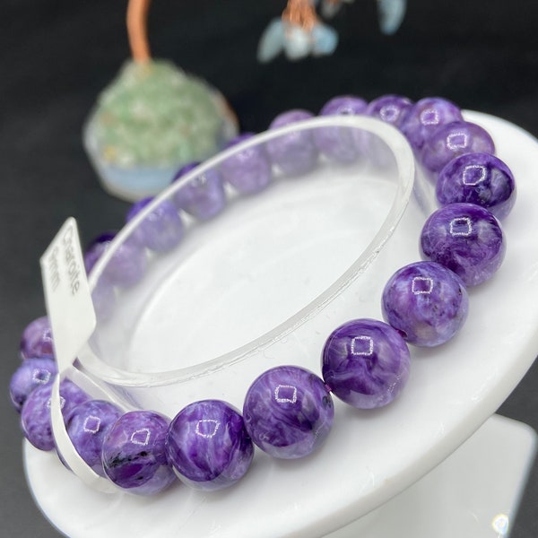 RARE High Quality Charoite Crystal Bracelet, 9 MM