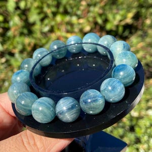 High Quality RARE Blue Green Kyanite Strech Crystal Bracelet ~ 11 MM