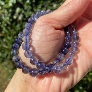 High Quality Sparkly Iolite Crystal Bracelet / 7 MM