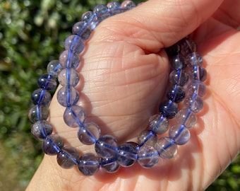 High Quality Sparkly Iolite Crystal Bracelet / 7 MM