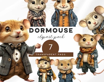 Lirón de dibujos animados, ratones de invierno PNG (descarga digital)