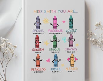 Personalized Teacher Appreciation Notebook: Christian Crayon Design