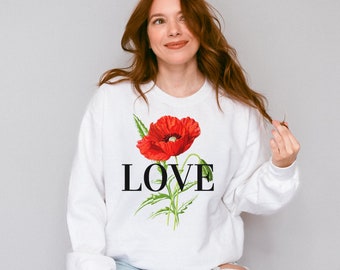 Floral Love Crewneck Sweatshirt, Christian Apparel