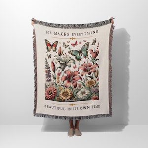Christian Woven Throw Blanket For Women Scripture Tapestry Home Decor Gift For Teenage Girl Religious Bible Verse Tapestry Prayer Blanket
