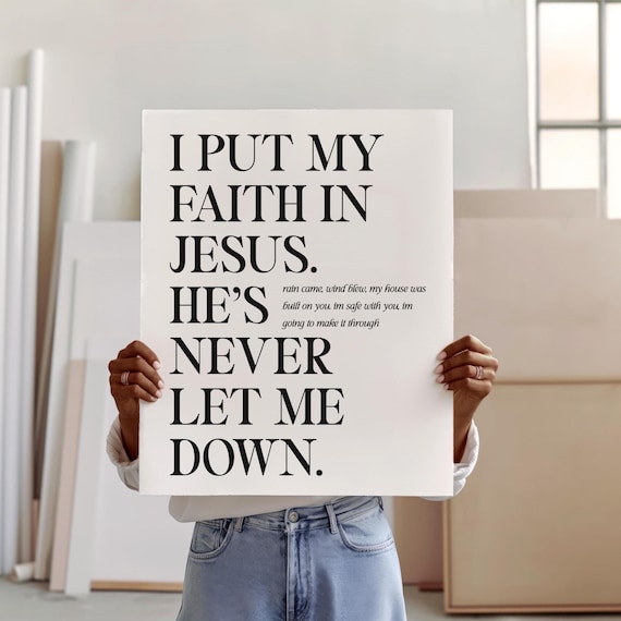 Christian Art Print: Faith in Jesus Scripture Decor
