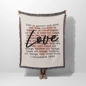 Christian Bible Verse Valentines Day Gift Idea For Newlywed Couple Woven Bible Verse Tapestry For Women Woven Picnic Blanket For Couples