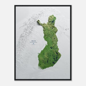 Finland: stijlvolle hoogtekaart
