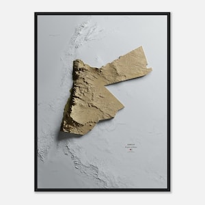Jordanien - Stylische Höhenkarte
