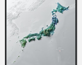 Japan - Stylish Elevation Map