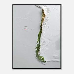Chile - Stilvolle Höhenkarte