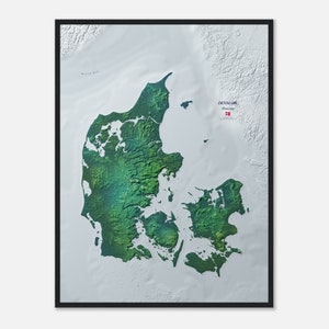 Denemarken: stijlvolle hoogtekaart