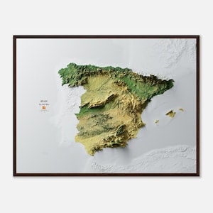 Espanha - Mapa de Elevação Elegante