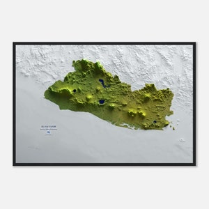 El Salvador - Mapa de elevación con estilo