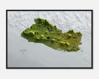 El Salvador - Stylish Elevation Map