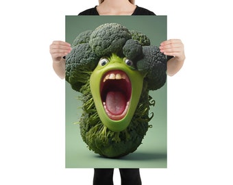 Screaming Broccoli Digital Poster