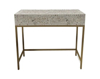 Mini Dresser Console - White Mother of Pearl Inlay