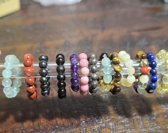 Beaded Crystal Rings: Elegant Colorful Bead Stacking Rings