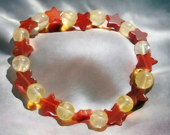 Lucky Girl Bracelet/Carnelian and Citrine