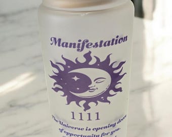 Angel Number Glass Can: Spiritual Manifestation Drinkware