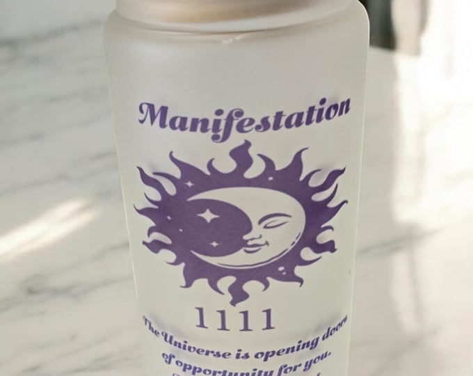 Angel Number 15oz Mugs, 20 oz Tumblers & 16oz Glass Cans - Spiritual Drinkware for Manifestation and Trust in Signs - Bottle