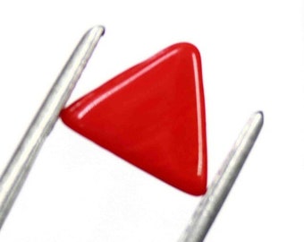 Natural Red Italian Coral – 3.10 Ct Trillion Cut Gemstone