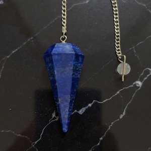 Certyfikowane wahadełko z lapis lazuli do uzdrawiania Reiki, naturalne niebieskie narzędzie radiestezyjne z kryształu, do medytacji, wróżenia, równoważenia czakr – bezpłatna dostawa